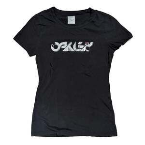 Oakley Vintage Womens Graphic Logo Black T-Shirt Grunge